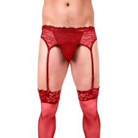 Prowler Lace Garter Set Red (Option: M)