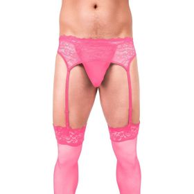 Prowler Lace Garter Set Pink (Option: L)