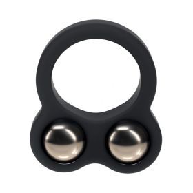 LEVELZ Liquid Silicone Double Weighted Ball Cock Ring (Option: Black)