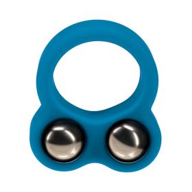 LEVELZ Liquid Silicone Double Weighted Ball Cock Ring (Option: Teal)
