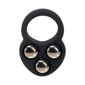 LEVELZ Liquid Silicone Triple Weighted Ball Cock Ring (Option: Black)