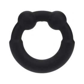LEVELZ Metal & Silicone Cock Ring (Option: Black)
