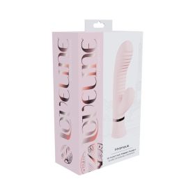 Loveline Mystique Rechargeable Silicone Ribbed Rabbit Vibrator (Option: Pink)