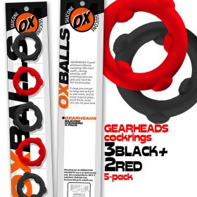Oxballs Gearheads 5 Pack Spinner Rings (Option: Red/Black)