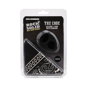 Rock Solid The Code Silicone c ring  with Bandana (Option: Black)