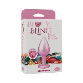 Booty Bling Heart Diamond Jeweled Metal Plug (Option: Pink Medium)