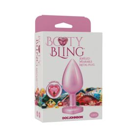 Booty Bling Heart Diamond Jeweled Metal Plug (Option: Pink Large)