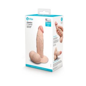b Vibe Slipskin Realistic Silicone Dildo 6 in. Girthy (Option: Cream)