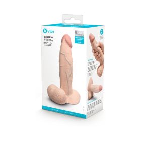 b Vibe Slipskin Realistic Silicone Dildo 7 in. Girthy (Option: Cream)