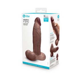 b Vibe Slipskin Realistic Silicone Dildo 9 in. Girthy (Option: Brown)