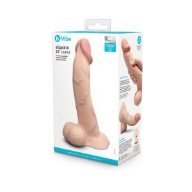 b Vibe Slipskin Realistic Silicone Dildo 10 in. Curved (Option: Cream)