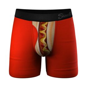 Shinesty The Coney Islands Hot Dog Ball Hammock Pouch Underwear with Fly (Option: S)