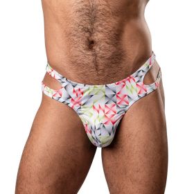 Male Power Cut It Out! Cutout Thong (Option: Red/Black S/M)