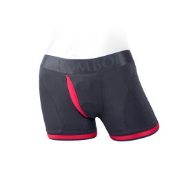 SpareParts Tomboii Nylon Boxer Briefs Harness Black (Option: /Red Size XXS)